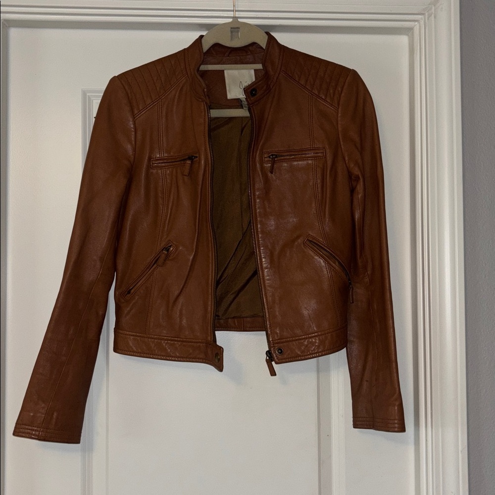 Joie Tan Leather Jacket